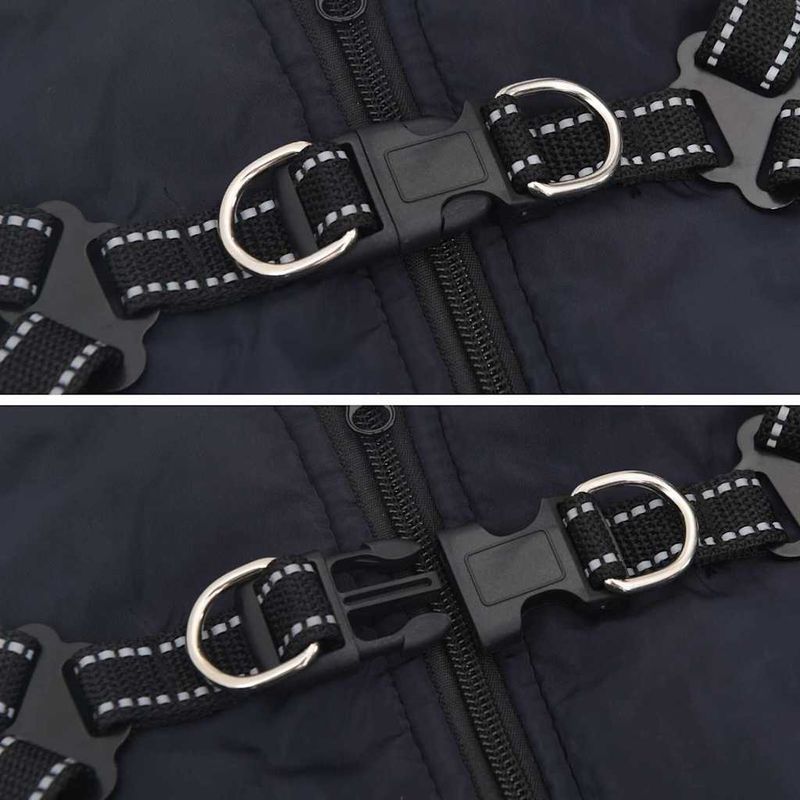 Petshop - Articole imbracaminte - Haine animale - Haina pentru Caini cu ham Albastru marin XL Fleece si poliester - Infinity.ro