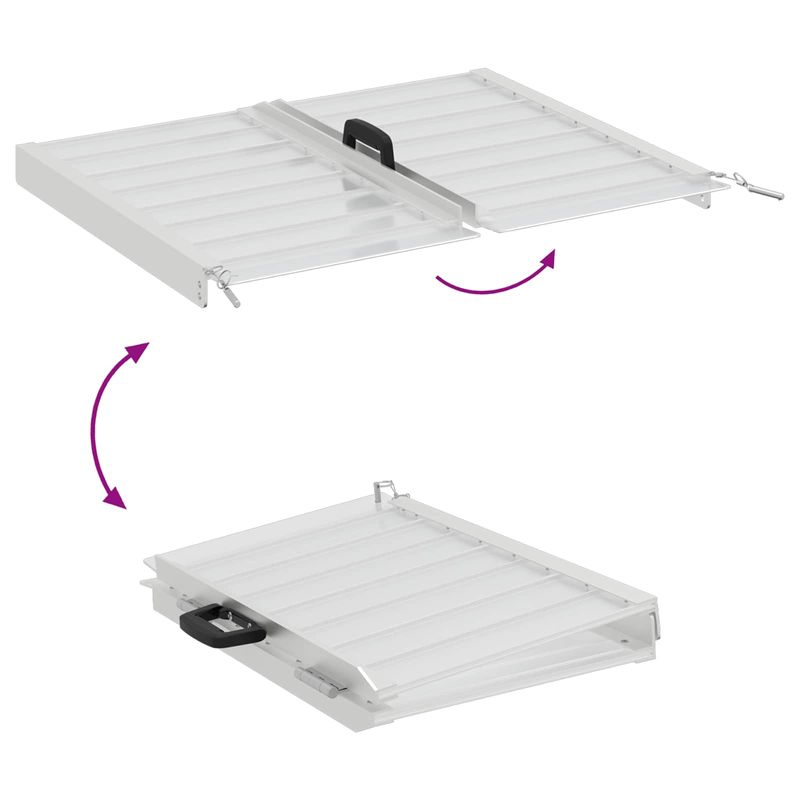 Auto si Moto - Remorci si platforme auto - Rampa pentru scaun cu rotile Argintiu 62 x 73 x 5 cm Aluminiu - Infinity.ro