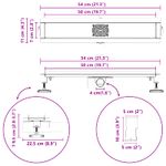 Casa si Gradina - Constructii - Materiale constructii - Sisteme de scurgere - Drenaj de dus 362 Grade cu Design pe Linie Argintiu 50 cm - Infinity.ro