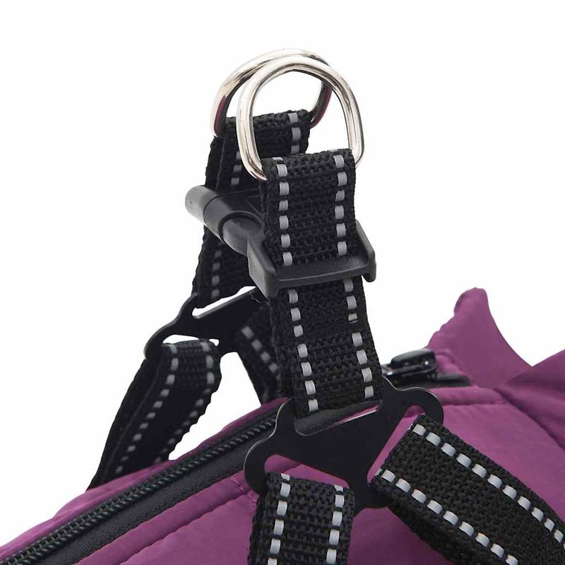 Petshop - Articole imbracaminte - Haine animale - Haina pentru Caini cu ham Violet M Fleece si poliester - Infinity.ro