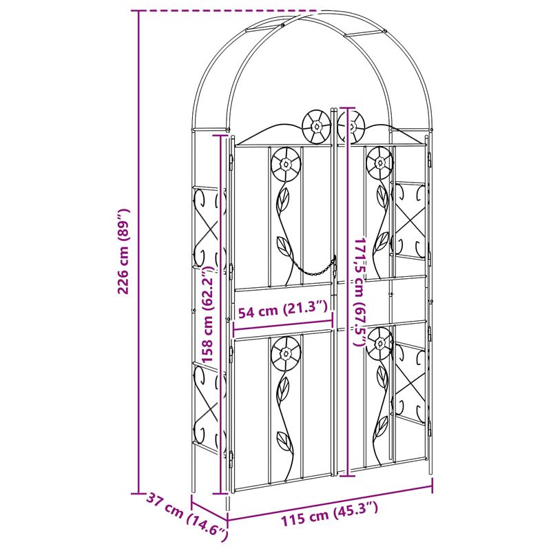 Casa si Gradina - Gradina si terasa - Decoratiuni exterior - Arcade - Arc de Gradina Simplu Negru - Infinity.ro