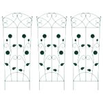 Casa si Gradina - Gradina si terasa - Garduri, panouri si accesorii - Gard de Gradina Spalier 3 pcs Verde 112 x 40 cm Otel - Infinity.ro