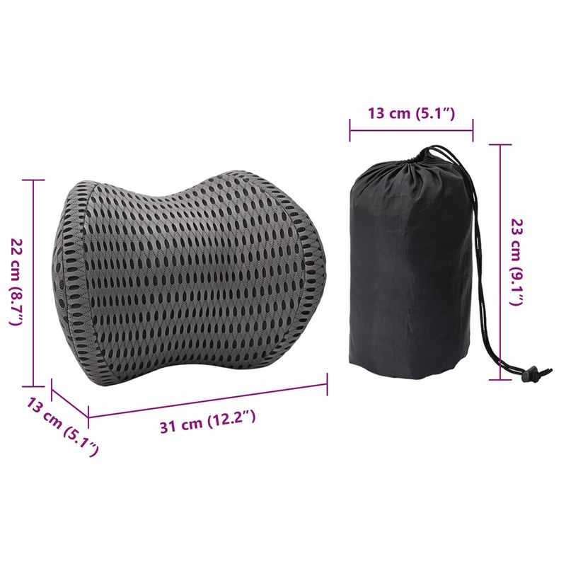 Casa si Gradina - Textile si covoare - Perne si pilote - Perne - Perna cu perna Ajustabil Gri 31 x 23 x 14 cm Mesh 4D - Infinity.ro