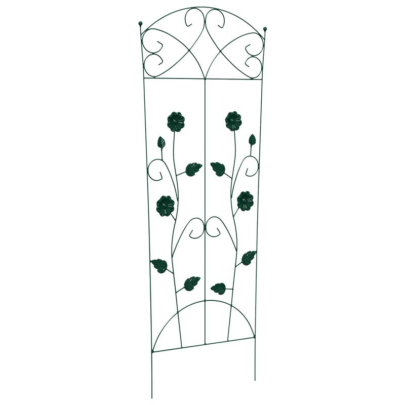 Casa si Gradina - Gradina si terasa - Garduri, panouri si accesorii - Gard de Gradina Spalier 3 pcs Verde 112 x 40 cm Otel - Infinity.ro