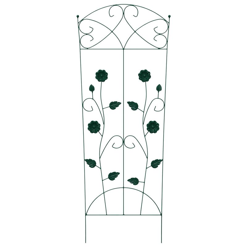 Casa si Gradina - Gradina si terasa - Garduri, panouri si accesorii - Gard de Gradina Spalier 3 pcs Verde 112 x 40 cm Otel - Infinity.ro
