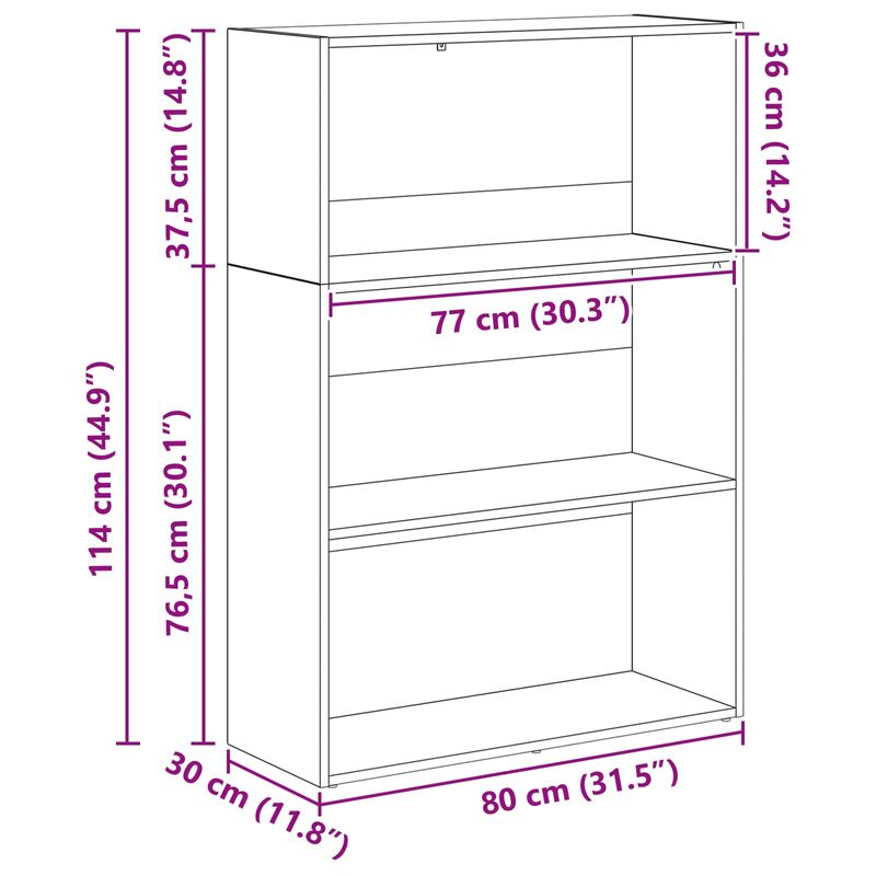 Casa si Gradina - Mobilier - Biblioteci si rafturi - Biblioteci - Raft pentru carti Stejar Negru 60 x 30 x 76.5 cm Lemn compozit - Infinity.ro