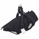 Petshop - Articole imbracaminte - Haine animale - Haina pentru Caini cu ham Negru M Fleece si poliester - Infinity.ro
