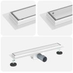 Casa si Gradina - Constructii - Materiale constructii - Sisteme de scurgere - Drenaj pentru dus cu capac din sticla Argintiu 50 cm - Infinity.ro