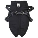 Petshop - Articole imbracaminte - Haine animale - Haina pentru Caini cu ham Negru M Fleece si poliester - Infinity.ro