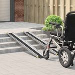 Auto si Moto - Remorci si platforme auto - Rampa pentru scaun cu rotile 2 pcs Negru 184,5 x 18,5 x 5 cm - Infinity.ro