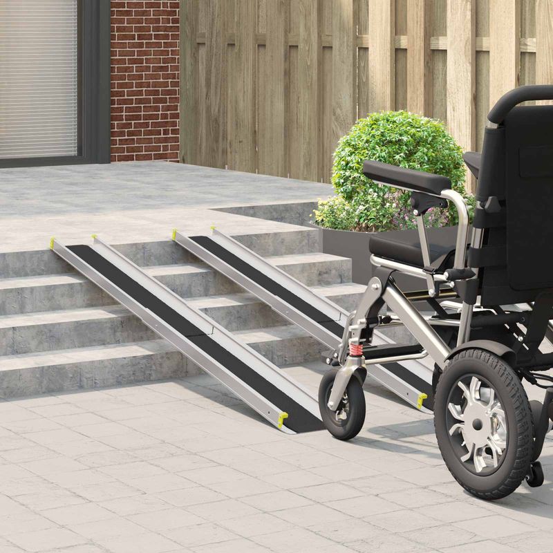 Auto si Moto - Remorci si platforme auto - Rampa pentru scaun cu rotile 2 pcs Negru 184,5 x 18,5 x 5 cm - Infinity.ro