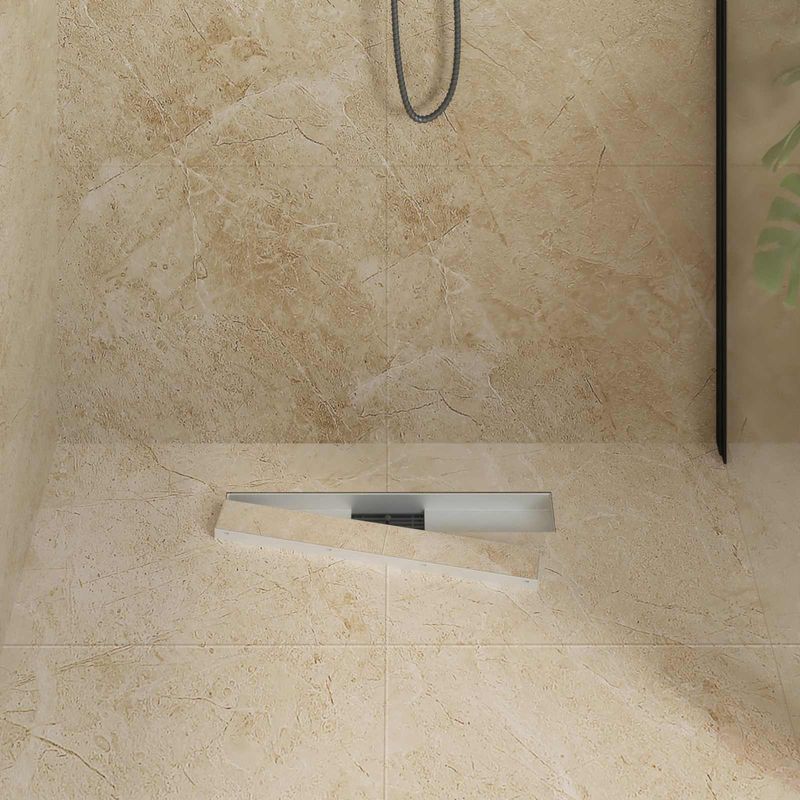 Casa si Gradina - Constructii - Materiale constructii - Sisteme de scurgere - Drenaj pentru dus cu capac din sticla Argintiu 50 cm - Infinity.ro