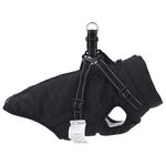 Petshop - Articole imbracaminte - Haine animale - Haina pentru Caini cu ham Negru M Fleece si poliester - Infinity.ro