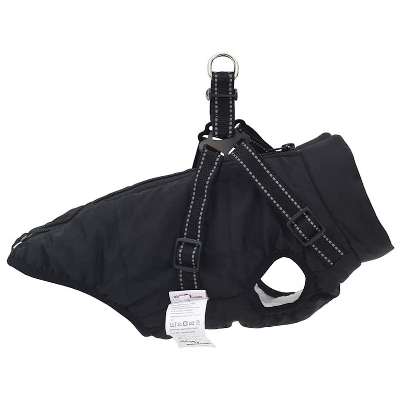 Petshop - Articole imbracaminte - Haine animale - Haina pentru Caini cu ham Negru M Fleece si poliester - Infinity.ro