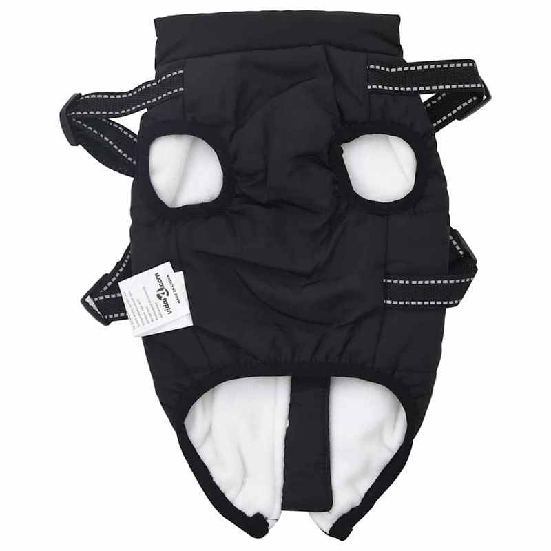 Petshop - Articole imbracaminte - Haine animale - Haina pentru Caini cu ham Negru M Fleece si poliester - Infinity.ro