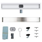 Casa si Gradina - Constructii - Materiale constructii - Sisteme de scurgere - Scurgere de dus 2 in 1 cu sifon 360° Argintiu 60 cm - Infinity.ro