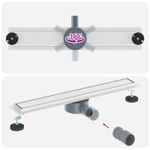 Casa si Gradina - Constructii - Materiale constructii - Sisteme de scurgere - Scurgere de dus 2 in 1 cu sifon 360° Argintiu 60 cm - Infinity.ro