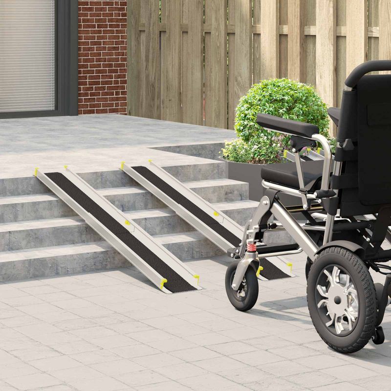 Auto si Moto - Remorci si platforme auto - Rampa pentru scaun cu rotile 2 pcs Negru 152 x 19 x 5,5 cm - Infinity.ro