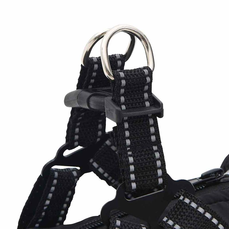 Petshop - Articole imbracaminte - Haine animale - Haina pentru Caini cu ham Negru M Fleece si poliester - Infinity.ro
