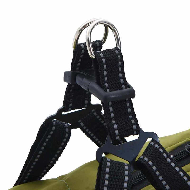 Petshop - Articole imbracaminte - Haine animale - Haina pentru Caini cu ham Verde Army 3XL Fleece si poliester - Infinity.ro