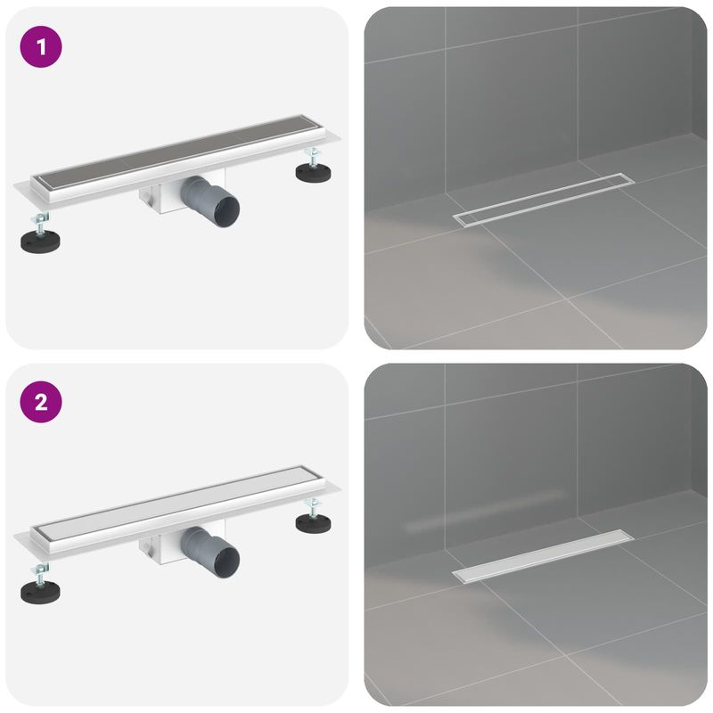 Casa si Gradina - Constructii - Materiale constructii - Sisteme de scurgere - Drenaj pentru dus cu capac din sticla Argintiu 50 cm - Infinity.ro