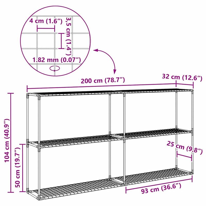 Casa si Gradina - Gradinarit si plante - Plante si ghivece - Ghivece si suporturi - Stand pentru plante cu 3 niveluri Negru 200 x 32 x 104 cm Otel - Infinity.ro