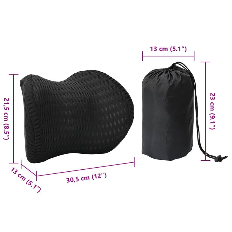 Casa si Gradina - Textile si covoare - Perne si pilote - Perne - Perna cu perna Ajustabil Negru 31 x 23 x 14 cm Mesh 4D - Infinity.ro