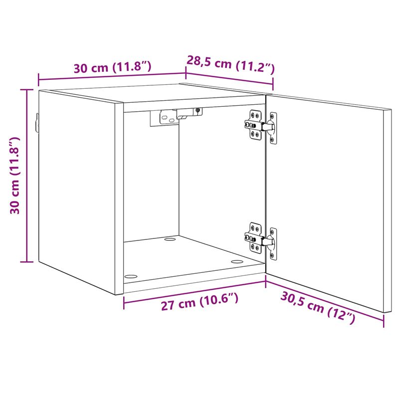 Casa si Gradina - Mobilier - Comode si corpuri - Comode - Cabinet TV Stejar Artizanal 30,5 x 30 x 30 cm Lemn compozit - Infinity.ro