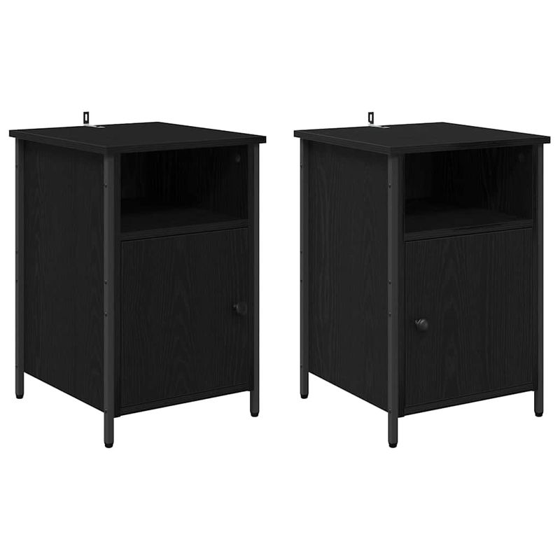 Casa si Gradina - Mobilier - Comode si corpuri - Noptiere - Noptiera 2 pcs Stejar Negru 40 x 42 x 60 cm - Infinity.ro