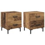 Casa si Gradina - Mobilier - Comode si corpuri - Noptiere - Noptiera cu sertar 2 pcs Lemn vechi 40 x 35 x 47,5 cm - Infinity.ro