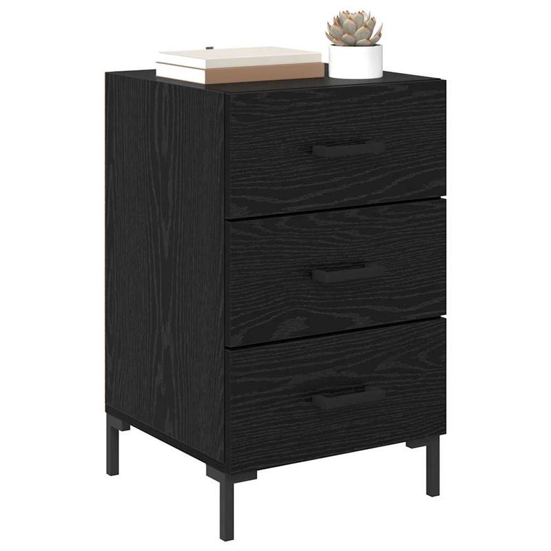 Casa si Gradina - Mobilier - Comode si corpuri - Noptiere - Noptiera Stejar Negru 40 x 40 x 66 cm Lemn compozit - Infinity.ro
