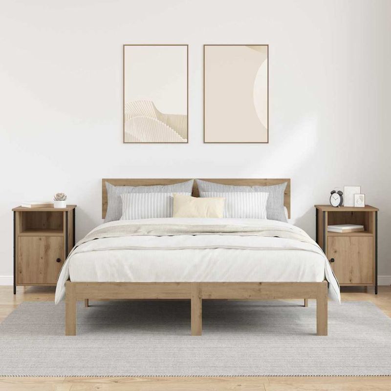 Casa si Gradina - Mobilier - Comode si corpuri - Noptiere - Noptiera 2 pcs Stejar Artizanal 40 x 42 x 60 cm - Infinity.ro