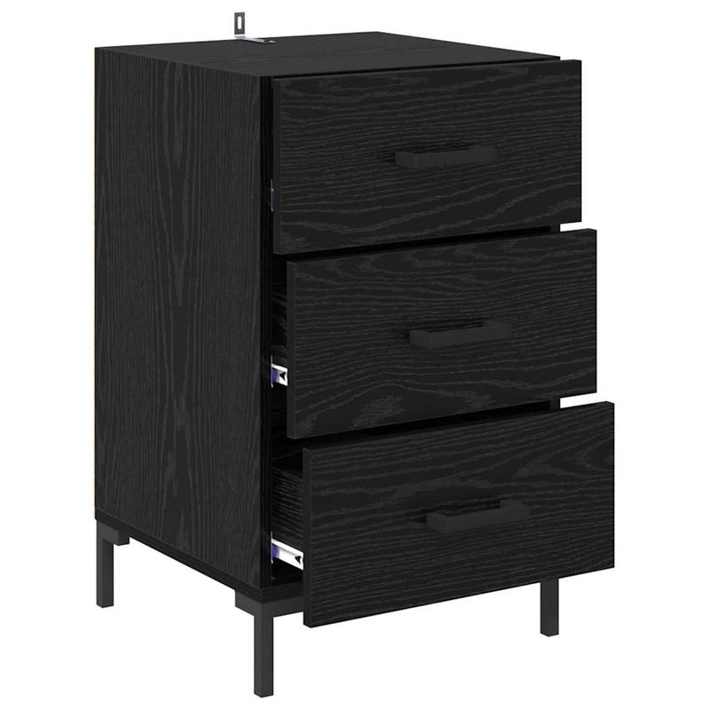 Casa si Gradina - Mobilier - Comode si corpuri - Noptiere - Noptiera Stejar Negru 40 x 40 x 66 cm Lemn compozit - Infinity.ro