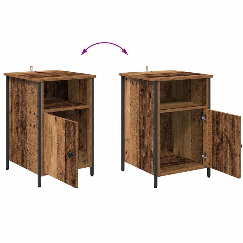 Casa si Gradina - Mobilier - Comode si corpuri - Noptiere - Noptiera Lemn vechi 40 x 42 x 60 cm Lemn compozit - Infinity.ro