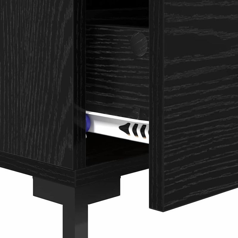 Casa si Gradina - Mobilier - Comode si corpuri - Noptiere - Noptiera Stejar Negru 40 x 40 x 66 cm Lemn compozit - Infinity.ro