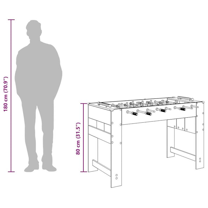 Sport si Outdoor - Alte sporturi - Mese fusball - Masa de Foosball Lemn vechi 125 x 60,5 x 80 cm Lemn compozit - Infinity.ro