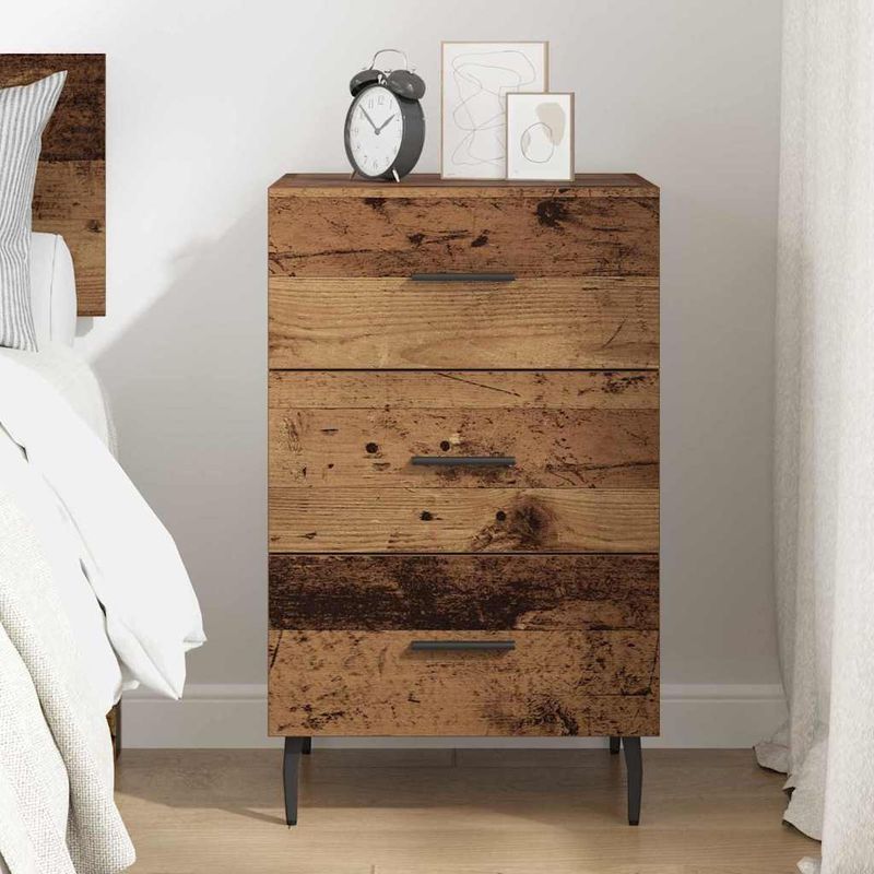 Casa si Gradina - Mobilier - Comode si corpuri - Noptiere - Noptiera Lemn vechi 40 x 40 x 66 cm Lemn compozit - Infinity.ro