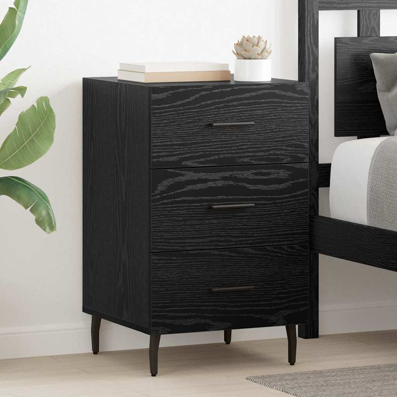 Casa si Gradina - Mobilier - Comode si corpuri - Noptiere - Noptiera Stejar Negru 40 x 40 x 66 cm Lemn compozit - Infinity.ro
