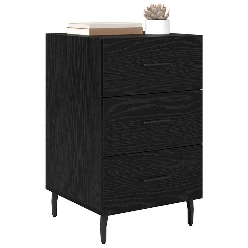 Casa si Gradina - Mobilier - Comode si corpuri - Noptiere - Noptiera Stejar Negru 40 x 40 x 66 cm Lemn compozit - Infinity.ro