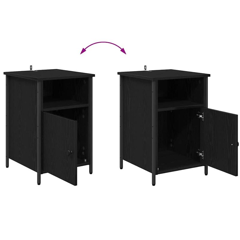 Casa si Gradina - Mobilier - Comode si corpuri - Noptiere - Noptiera Stejar Negru 40 x 42 x 60 cm Lemn compozit - Infinity.ro