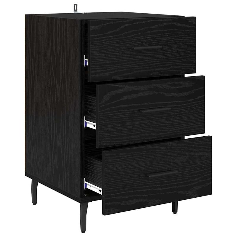 Casa si Gradina - Mobilier - Comode si corpuri - Noptiere - Noptiera Stejar Negru 40 x 40 x 66 cm Lemn compozit - Infinity.ro
