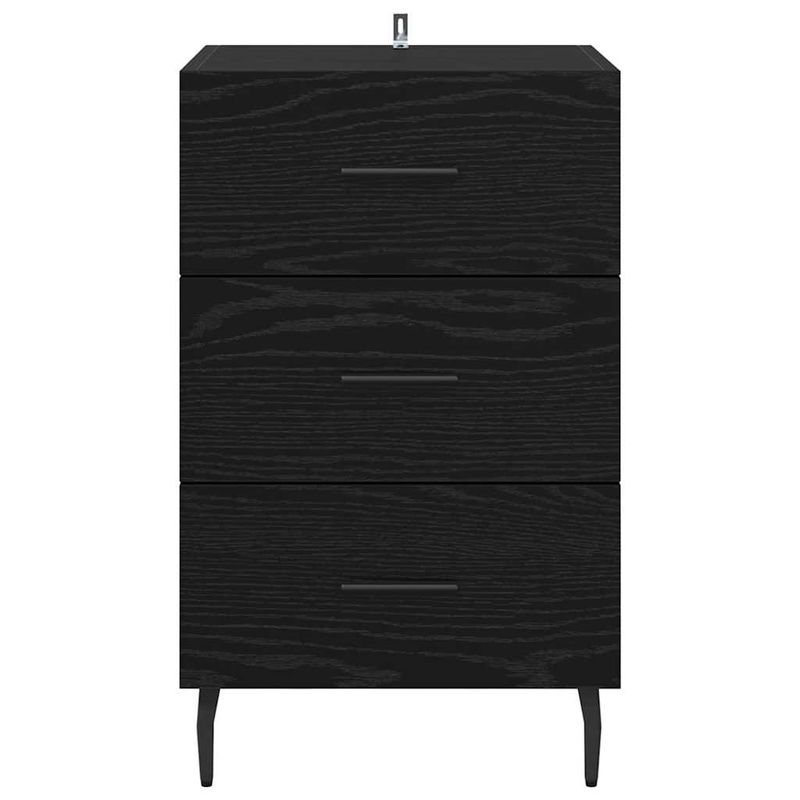 Casa si Gradina - Mobilier - Comode si corpuri - Noptiere - Noptiera Stejar Negru 40 x 40 x 66 cm Lemn compozit - Infinity.ro