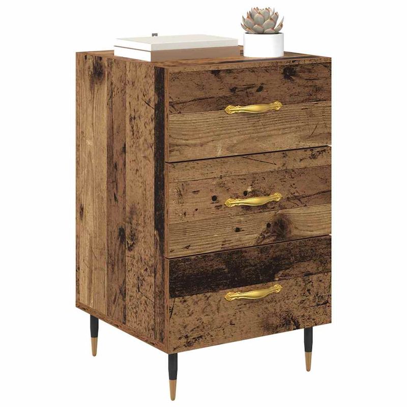 Casa si Gradina - Mobilier - Comode si corpuri - Noptiere - Noptiera Lemn vechi 40 x 40 x 66 cm Lemn compozit - Infinity.ro