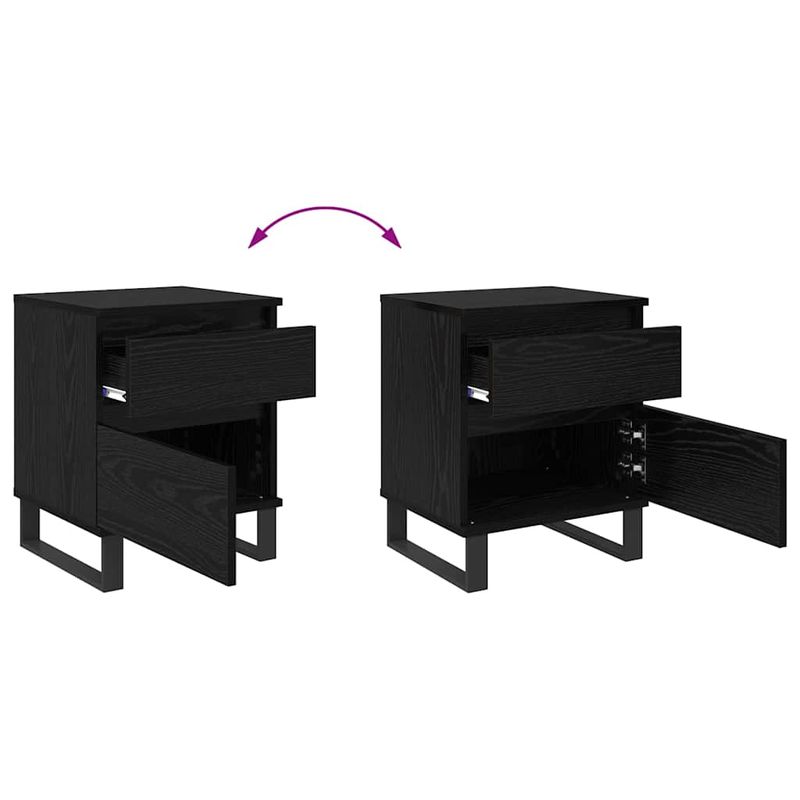 Casa si Gradina - Mobilier - Comode si corpuri - Noptiere - Noptiera Stejar Negru 40 x 35 x 50 cm Lemn compozit - Infinity.ro