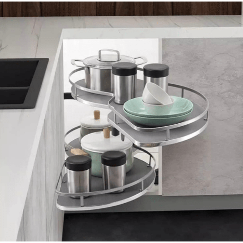Casa si Gradina - Mobilier - Organizare si depozitare - Organizatoare pentru sertare si dulapuri - Cosuri pentru Dulap de Colt - Rafturi Pivotante cu amortizare,pentru corpuri de 900/500/700, Dreapta - Infinity.ro