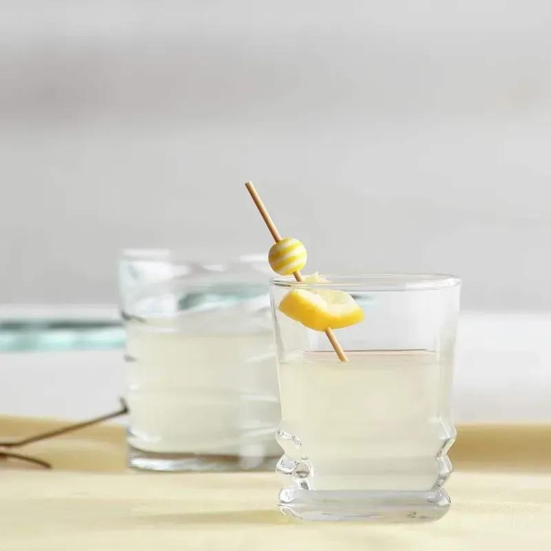 Casa si Gradina - Bucatarie si vesela - Cani si pahare - Pahare - Set 6 Pahare din Sticla Transparenta cu Model in Relief, Capacitate 85ml, Ideal pentru Aperitive - ABYZ™ - Infinity.ro