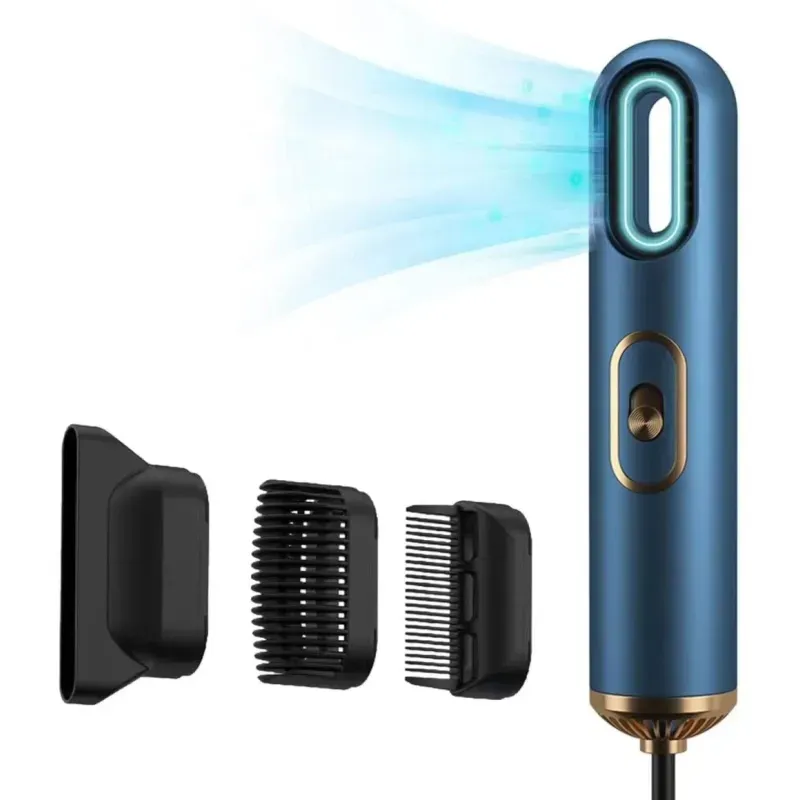 Ingrijire personala si Cosmetice - Aparate & accesorii ingrijire personala - Hair styling - Uscatoare de par - Uscator de Par ABYZ™, Motor de Inalta Viteza, 3 Trepte de Temperatura, Uscare Rapida si Silentioasa, 800W Albastru/Auriu - Infinity.ro