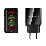 Laptop, Telefoane si Tablete - Telefoane mobile si accesorii - Accesorii Telefoane - Incarcatoare telefoane - Incarcator telefon cu 4 porturi USB 20W QC 3.0+PD, incarcare rapida pentru smartphone, tableta si accesorii mobile negru - Infinity.ro