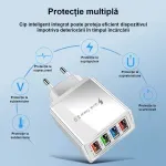 Laptop, Telefoane si Tablete - Telefoane mobile si accesorii - Accesorii Telefoane - Incarcatoare telefoane - Incarcator telefon cu 4 porturi USB 20W, QC 3.0+PD, incarcare rapida pentru smartphone, tableta si accesorii mobile alb - Infinity.ro