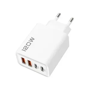 Incarcator rapid 120W cu 2xUSB-C 2xUSB-A ABYZ PD 3.0, Quick Charge, protectie OTP/OVP, compatibil telefon, tableta alb